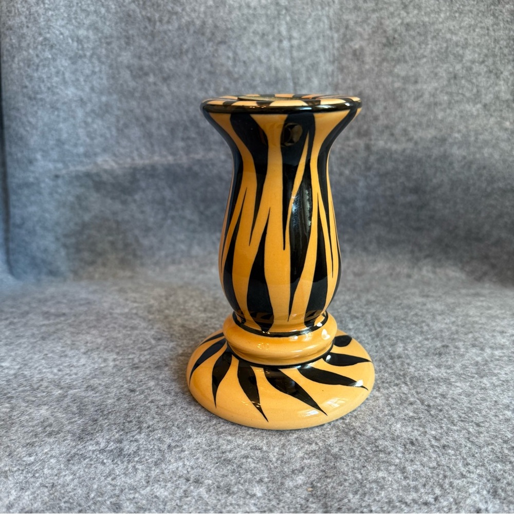 Vintage Signed Evandale Hand Painted Porcelain Candlestick Holder Wynne Noble